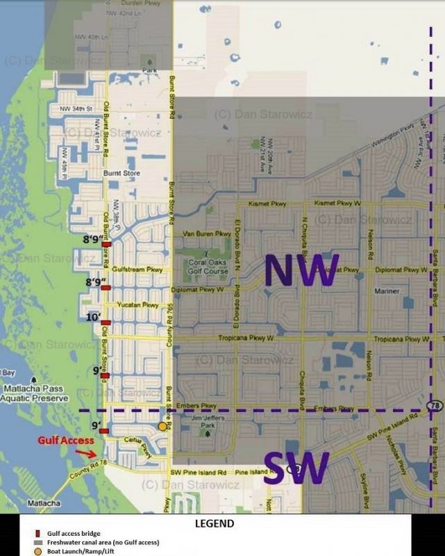 Gulf access bridge clearance maps